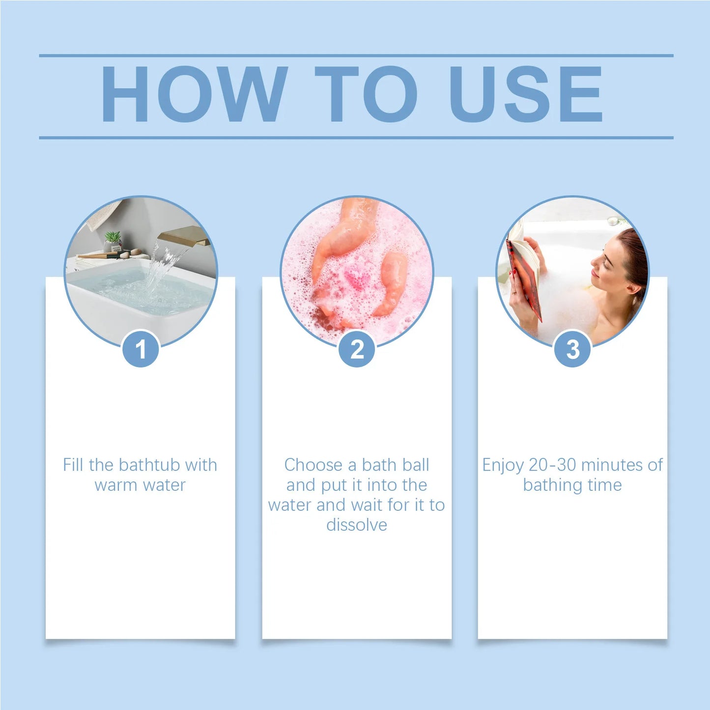 Boule de Bain Aromathérapie six Pièces - Bombe Effervescente Parfum Floral Exfoliante Hydratante Spa Relaxation