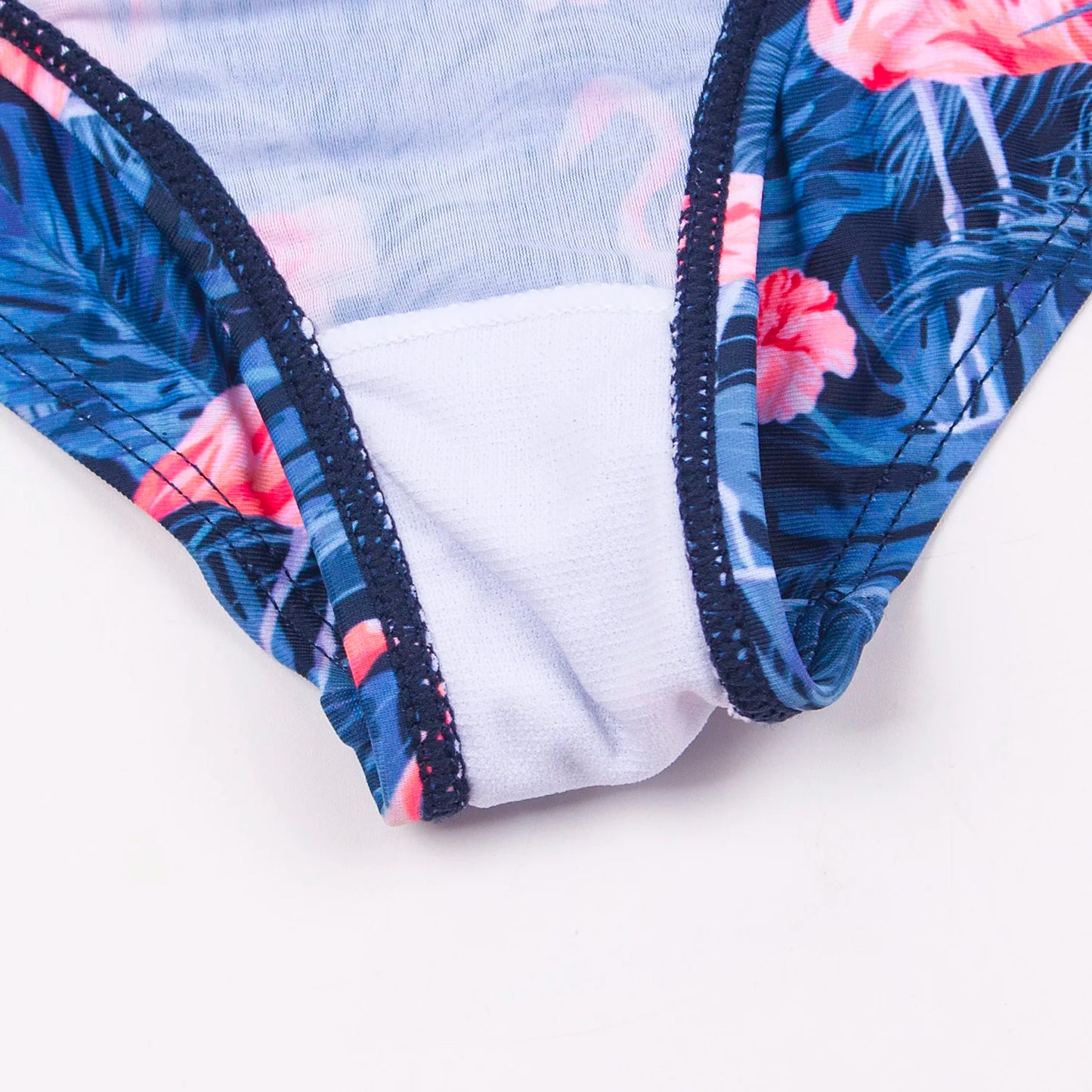 Bikini Fille 2 Pièces Imprimé Flamant Rose - Maillot de Bain Patchwork