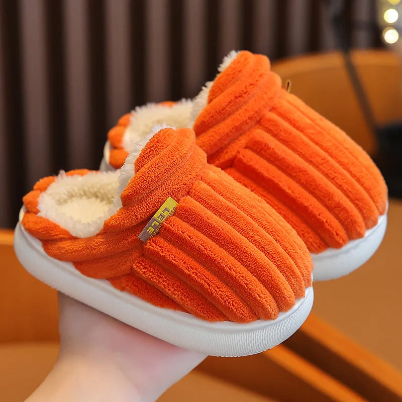 Chaussons Enfant Hiver Coton Peluche - Antidérapants