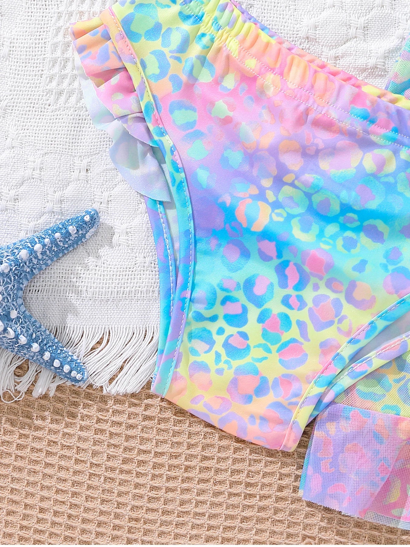 Ensemble Maillot de Bain Fille 3 Pièces Coloré - Bikini + Jupe 8-14 ans