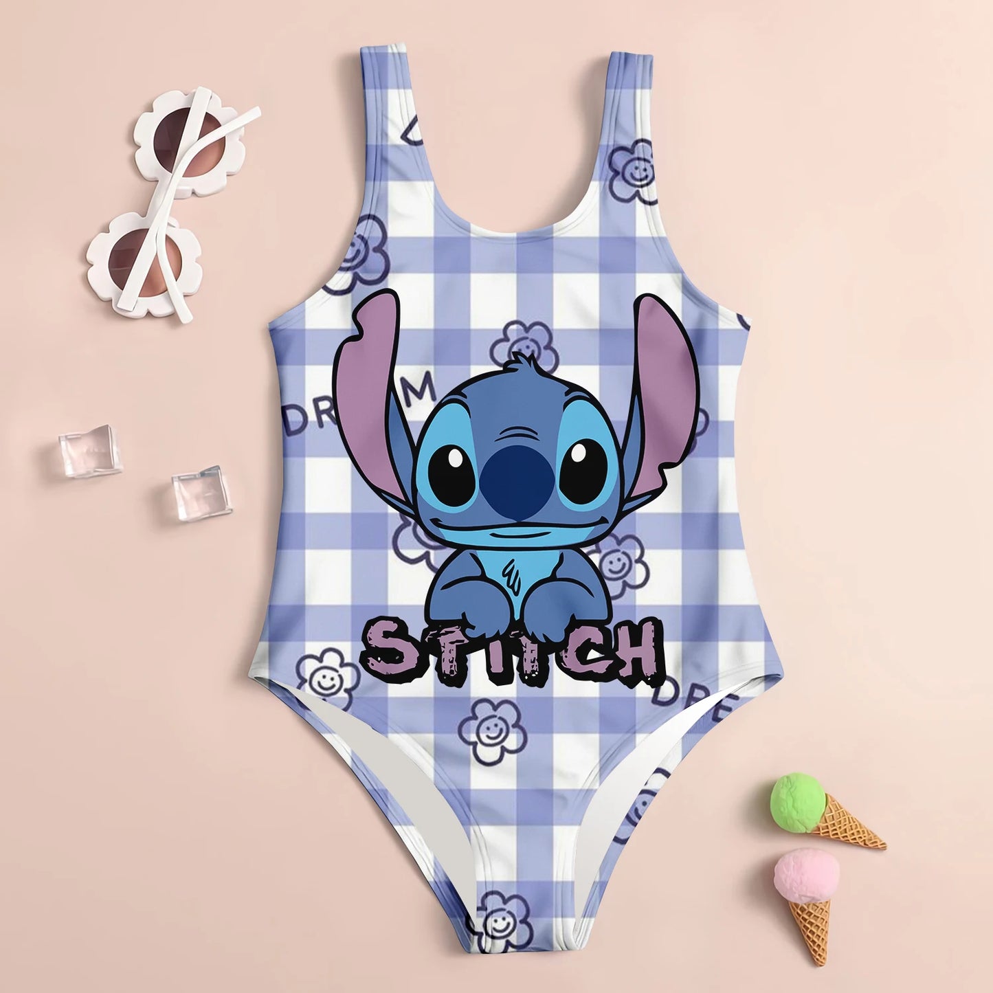 Maillot de Bain Fille Une Pièce Cartoon - Imprimé 3D Bretelles Été
