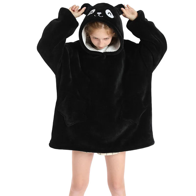 Pyjama Kigurumi Enfant Hiver - Combinaison Capuche Animal Cartoon Chaud