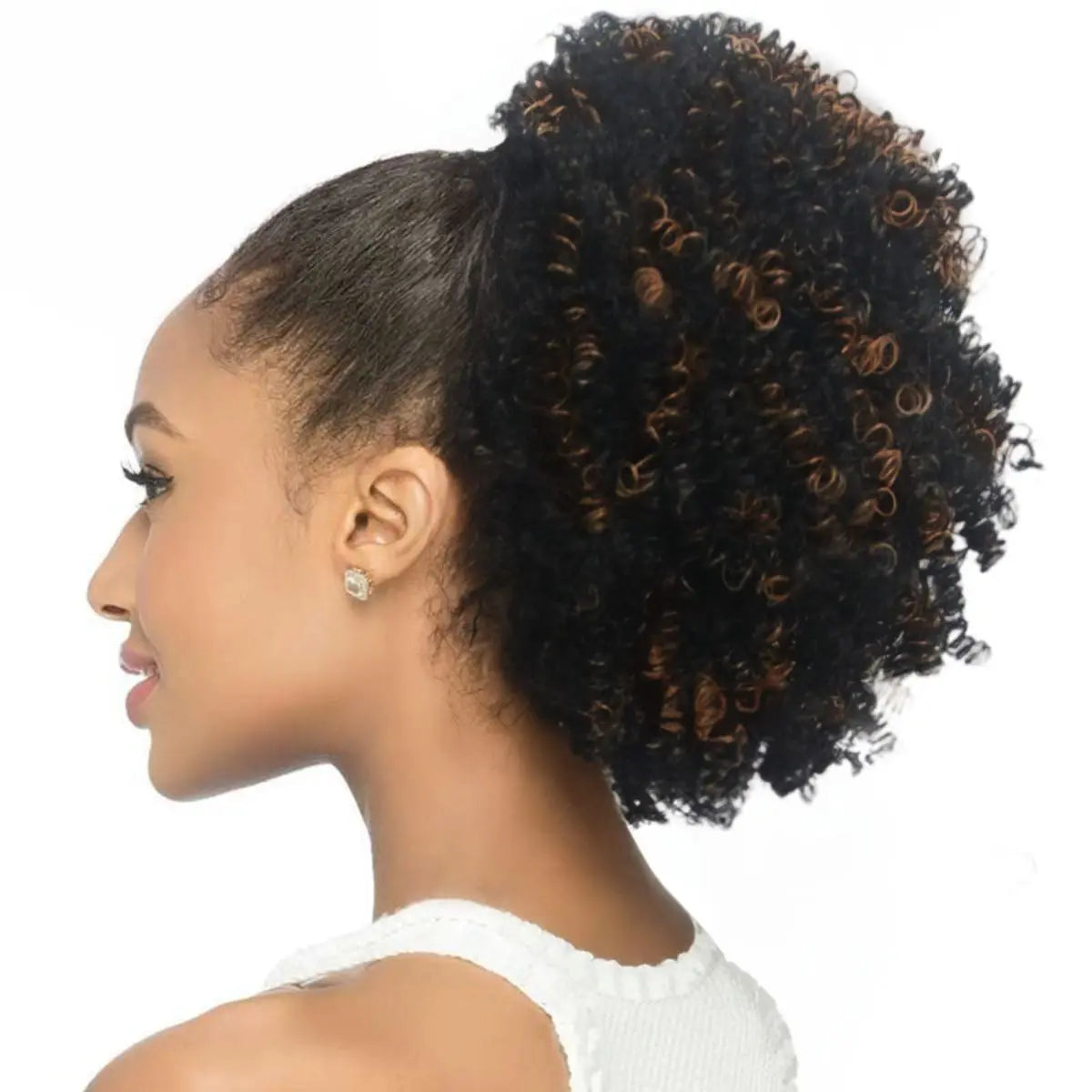 Chignon Afro Puff Bouclé Kinky - Extension Queue de Cheval Cordon Synthétique Cheveux Crépus Femme Cadeau