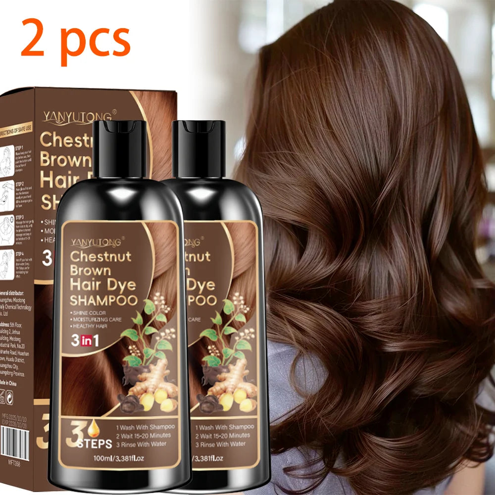 Shampoing Colorant Curcuma 3 en 1 - Cheveux Colorés Nourrissant Formule Douce Plante Beige Clair Naturel