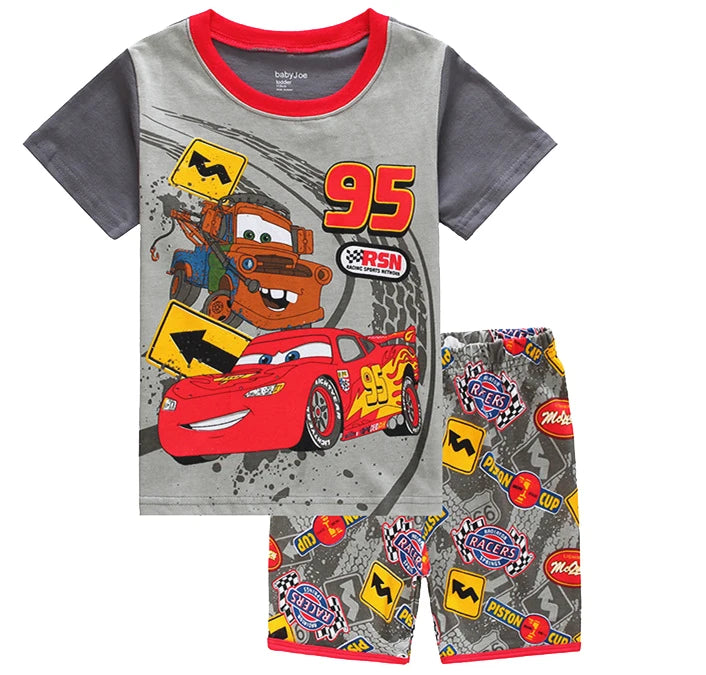 Pyjama Été Enfant Cars Flash McQueen 2 Pièces - T-shirt + Short
