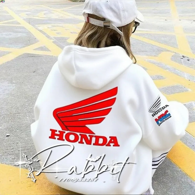Sweat Capuche Honda Racing 2025 - Unisexe Moto Hip-Hop, Impression 3D Track Rider, Chaud Automne Hiver S-4XL