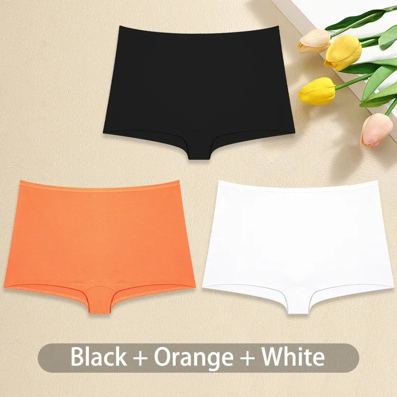 Lot de 3 Culottes Femme Coton - Boxers Taille Basse Seamless Confortables