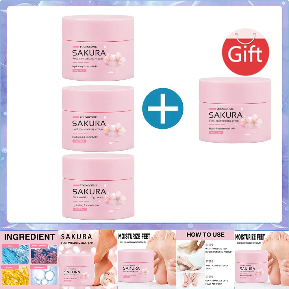 Crème Pieds Sakura Urée 40% - Réparation Talons Fendillés, Beurre Karité, Soin Nuit Intensif