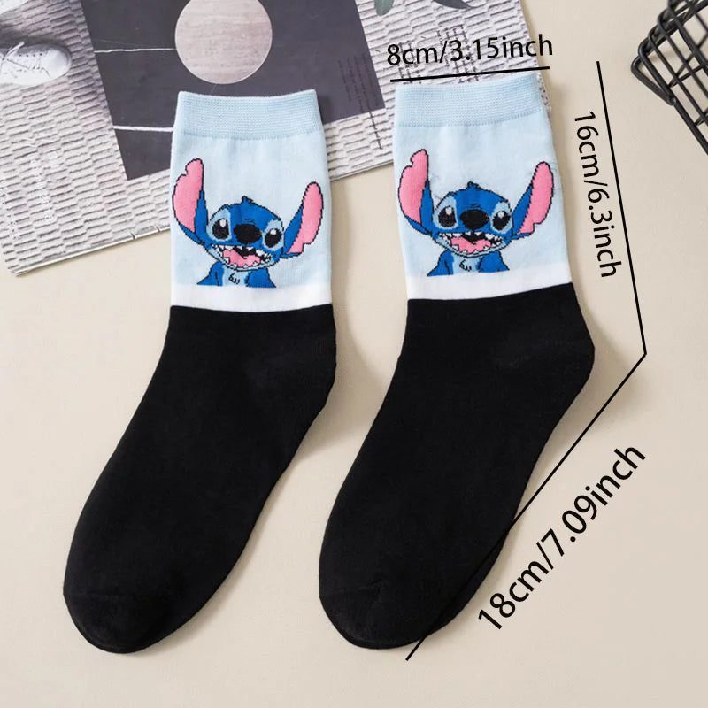 Lot 5 Paires Chaussettes Stitch Disney Ado - Socquettes Coton Mode Tendance