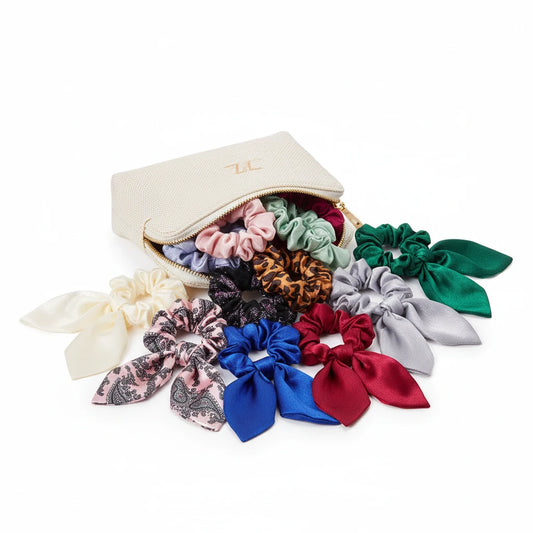 Chouchou Imprimé Floral Léopard Nœud Papillon - Élastique Cheveux Queue de Cheval Femme Fille Accessoires Mode