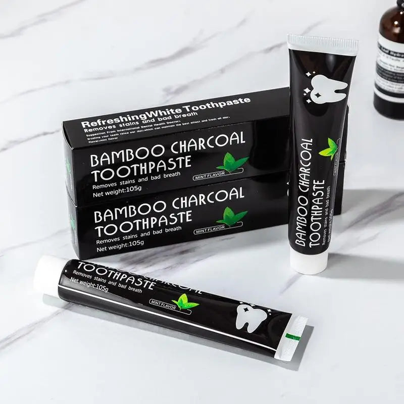 Dentifrice Charbon Bambou Blanchissant - Carbone Activé Élimine Taches Jaunes Haleine Fraîche Soin Dentaire