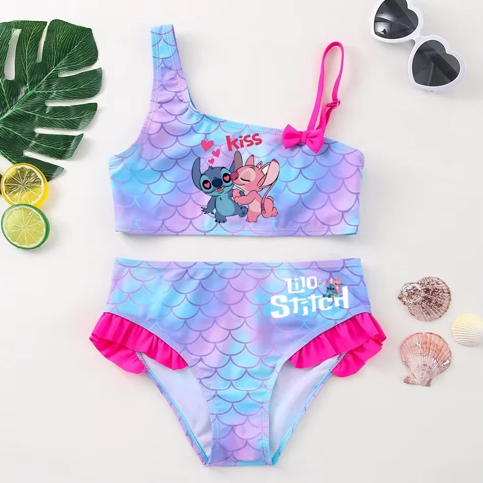 Maillot de Bain Fille Lilo & Stitch Sirène 2 Pièces - Bikini Été