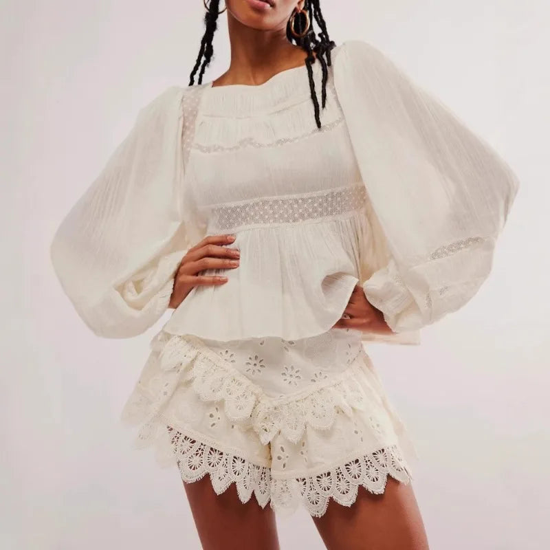 Jupe Femme Dentelle Sweet Cake - Jupe Short Jean Chic Été 2025