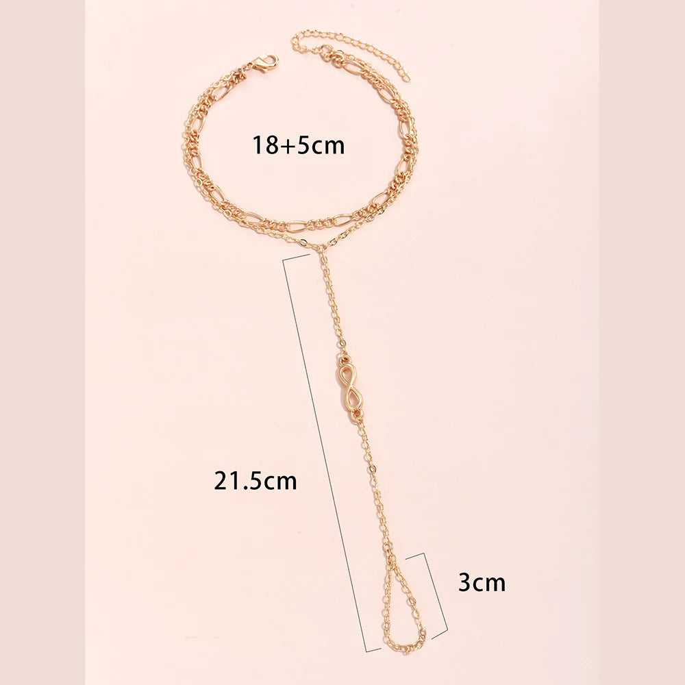 Bracelet Bague Chaîne Papillon Créatif Femme - Bijou Main Connecté Doigt Couple Cadeau