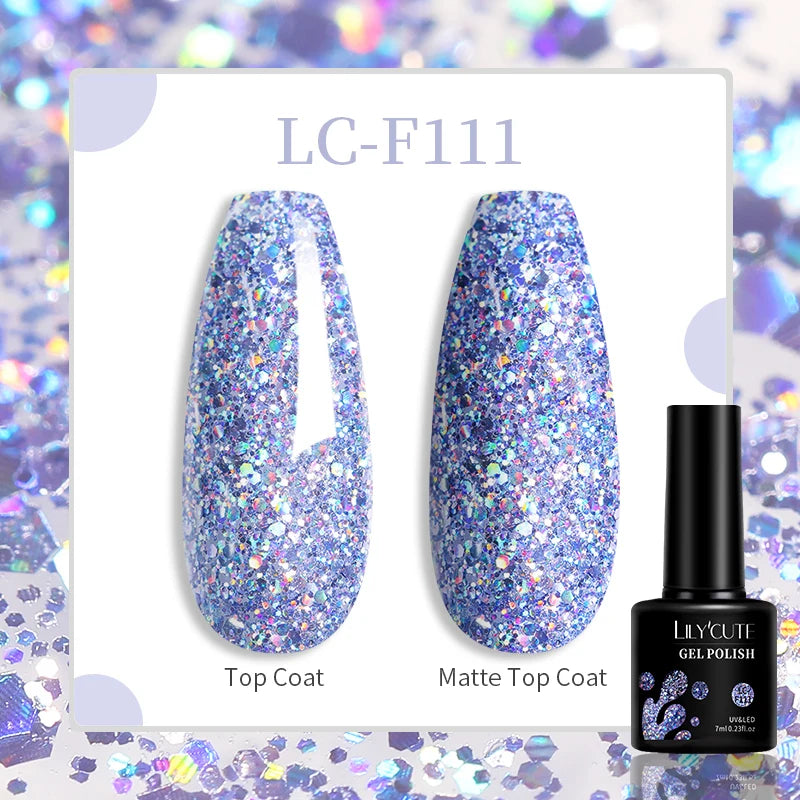 Gel Extension Ongles Paillettes LILYCUTE 15ml - Vernis Semi-Permanent UV Construction Nail Art