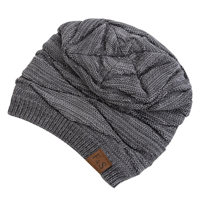 Bonnet Hiver Mixte Slouchy Doublé Polaire - Tricot Chaud Casual Unisexe