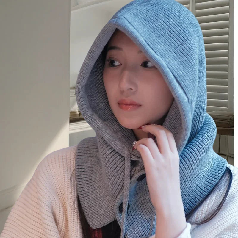 Bonnet Cagoule Enfant Hiver - Écharpe Intégrée Tricot Protection Oreilles