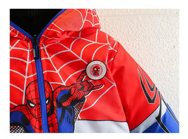 Veste Spiderman Garçon Doublée Polaire - Manteau Chaud Capuche Hiver