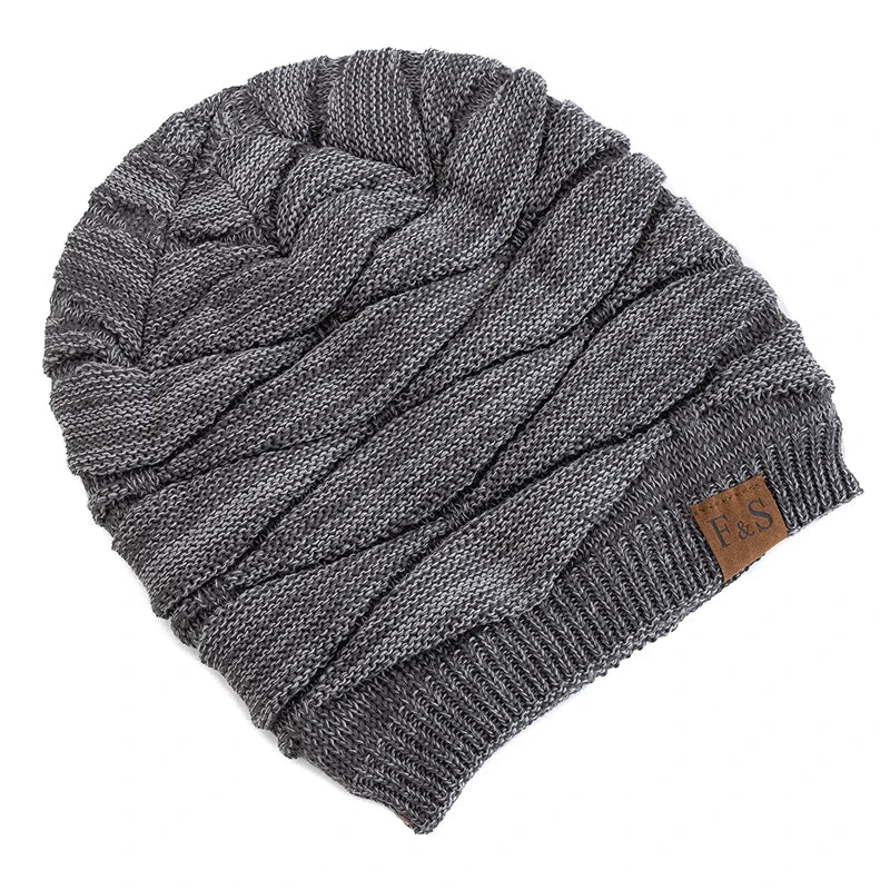 Bonnet Hiver Mixte Slouchy Doublé Polaire - Tricot Chaud Casual Unisexe
