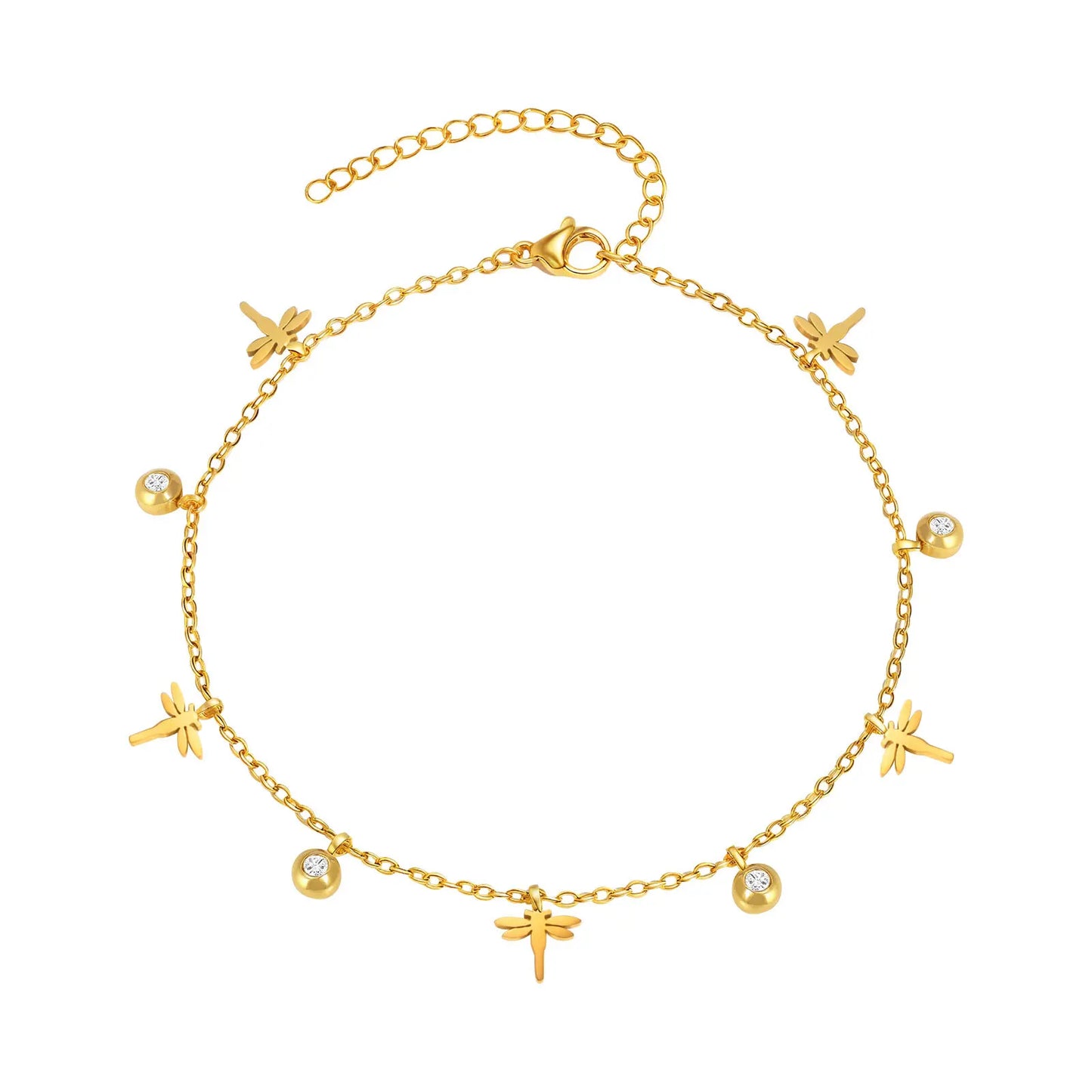 Waterproof Stainless Steel Foot Chain Anklet Women, Crown/ Butterfly /cross/ Star Dangle Anklets Adjustable Link