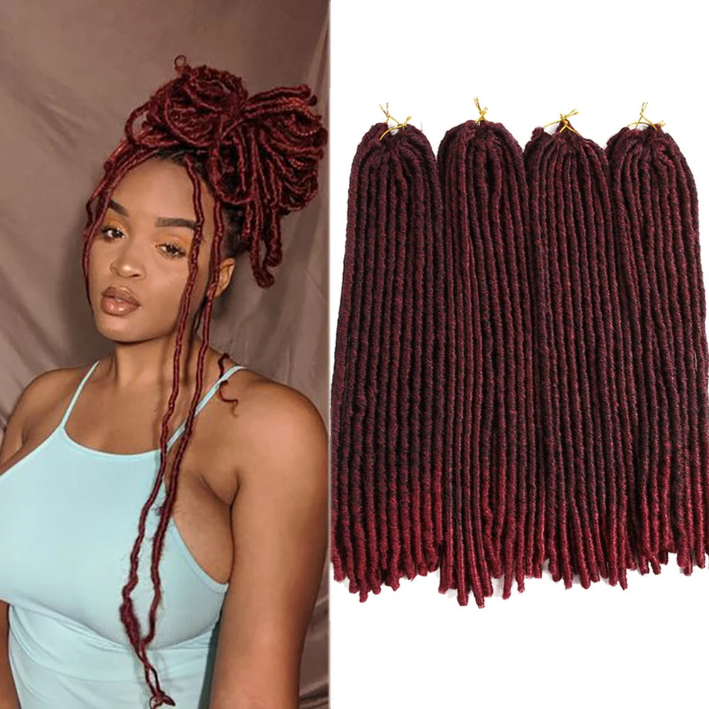 Extensions Crochet Braids Faux Locs Lisses - Dreadlocks Synthétiques Ombré Marron