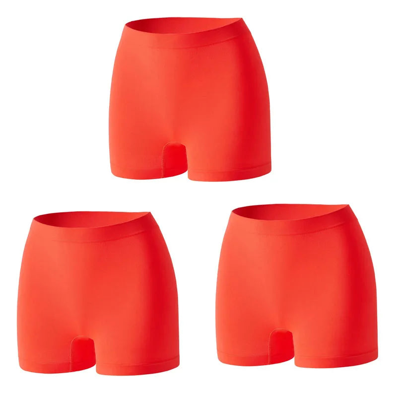 Lot de 3 Culottes Femme Taille Haute Seamless - Shorty Anti-Frottement Gainant Sport