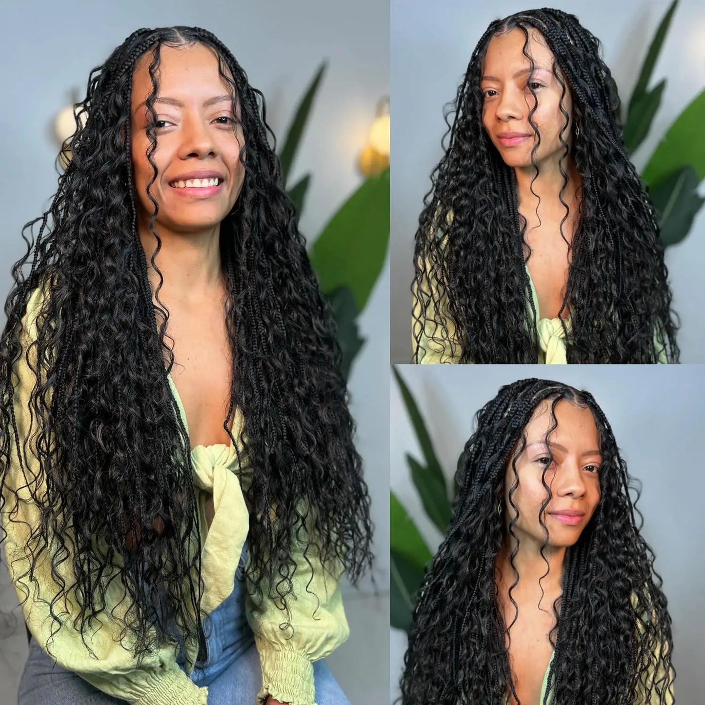 Mèches Cheveux Humains Tressage Deep Wave 100g - Sans Trame Micro Braiding Boho Braids