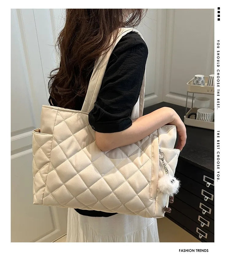 Sac Tote Rectangulaire Femme Style Coréen - Grande Capacité Épaule Travail Léger