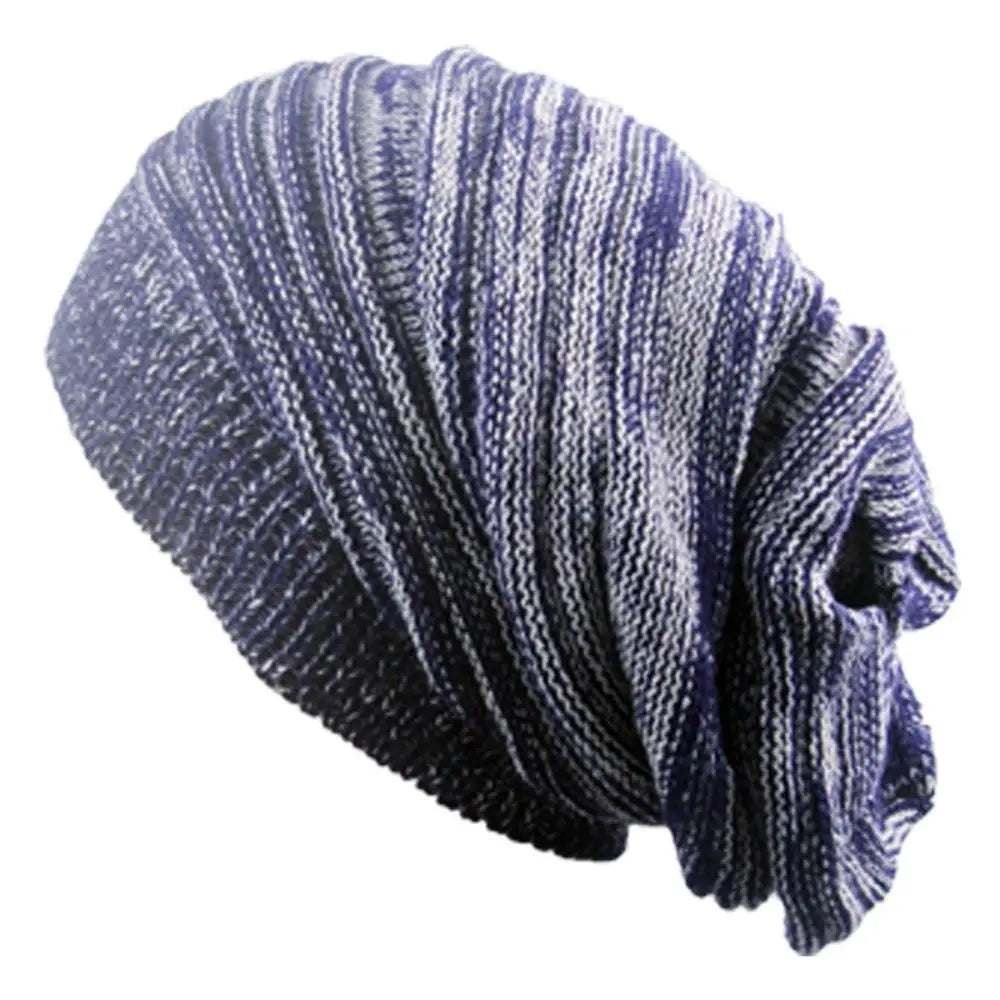 Bonnet Hiver Tricot Rayé Plissé - Laine Chaud Casual Mixte Outdoor