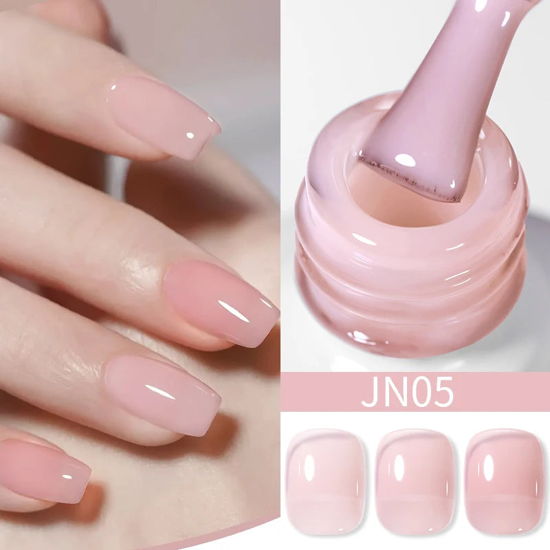 Vernis Gel BORN PRETTY Noir Jelly Nude 10ml - 74 Couleurs Translucide Semi-Permanent UV LED Nail Art DIY Maison