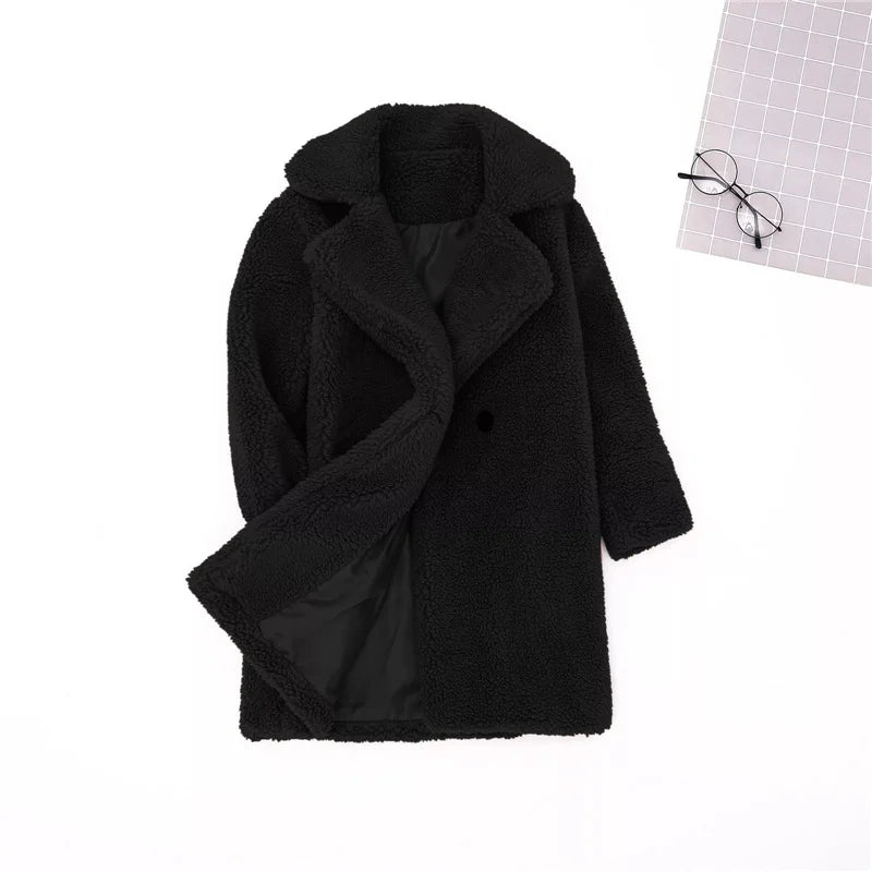 Veste Laine d'Agneau Enfant - Manteau Chaud Hiver Polaire - Boutons Simple Rangée 2-14 Ans