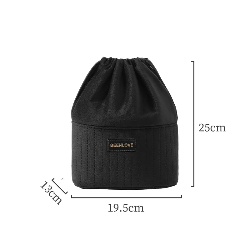 Sac Cosmétique en Velours Grande Capacité Trousse de Maquillage Voyage Multifonctionnelle Portable avec Zip Élégant pour Usage Quotidien