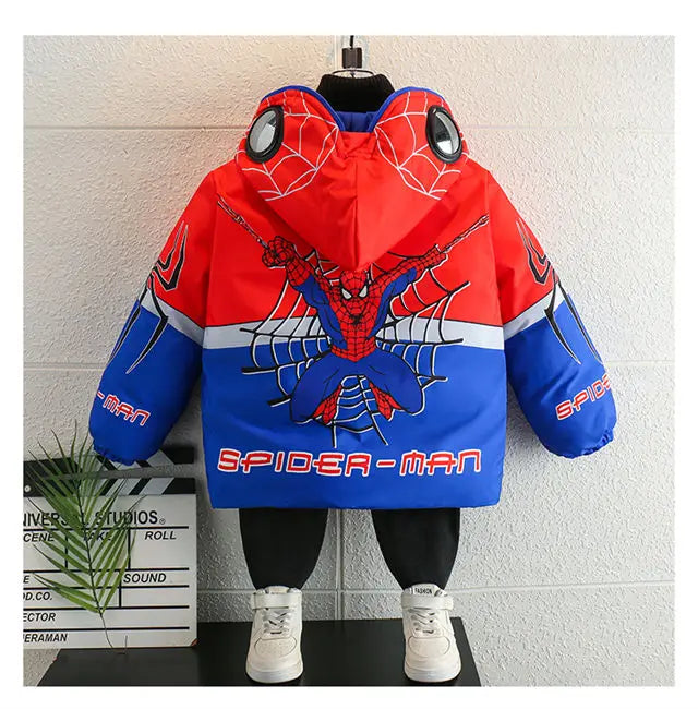 Veste Spiderman Garçon Doublée Polaire - Manteau Chaud Capuche Hiver
