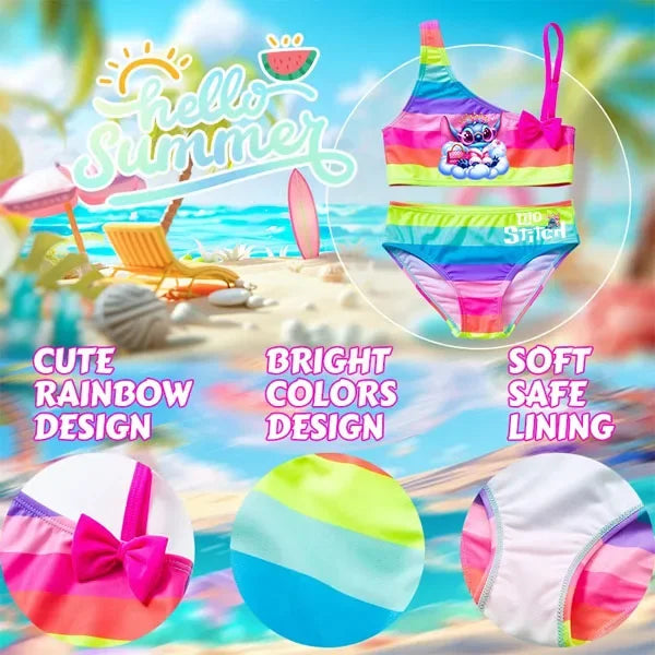 Maillot de Bain Fille Lilo & Stitch 2 Pièces - Tankini avec Nœud