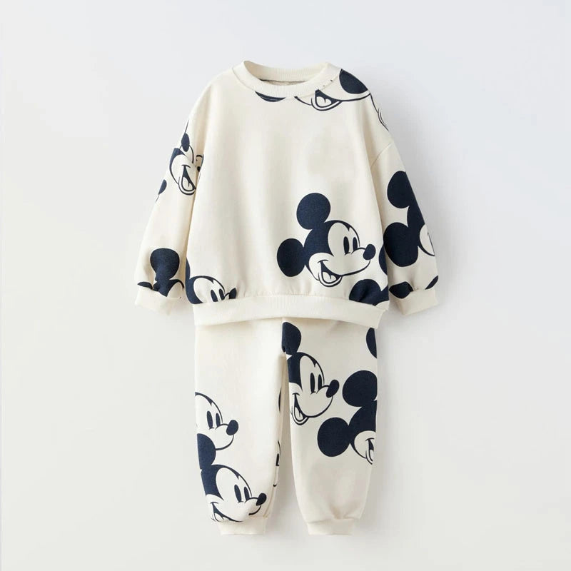 Ensemble Bébé Sweat Cartoon Capuche + Pantalon Automne