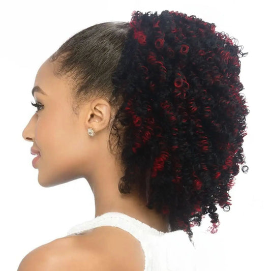 Chignon Afro Puff Bouclé Kinky - Extension Queue de Cheval Cordon Synthétique Cheveux Crépus Femme Cadeau
