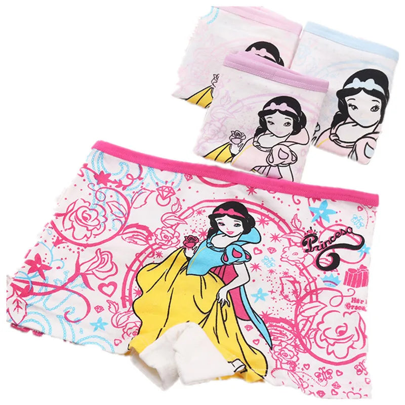 Lot 4 Culottes Fille Cartoon - Boxers Coton Imprimés Mignons 2-10 Ans