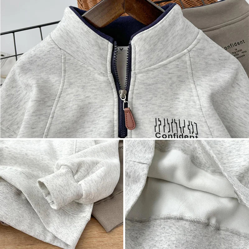 Sweat GarçonPeluche - Col Montant Chaud Automne Hiver