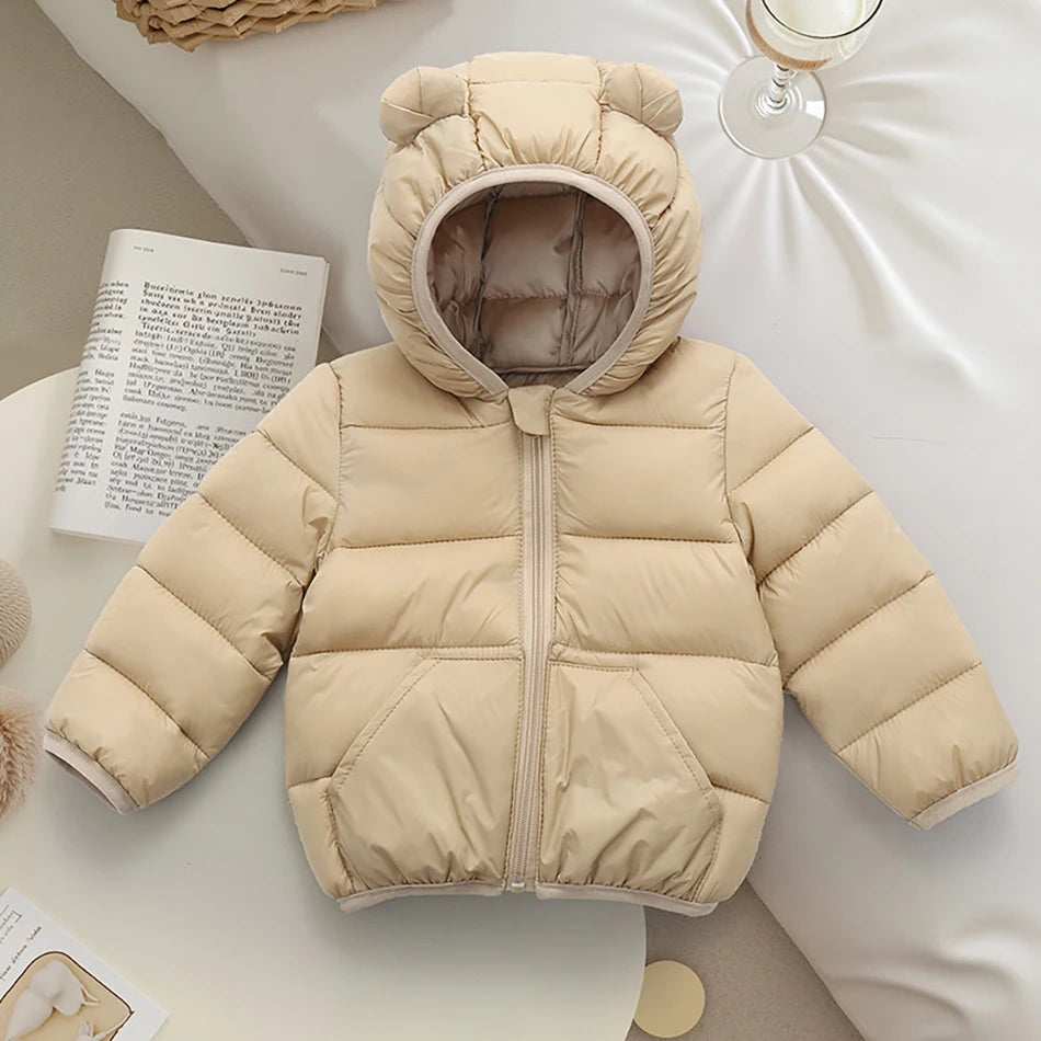 Veste à Capuche Enfant Automne Hiver 2025 - Parka Chaude Zippée Poches Garçon Fille