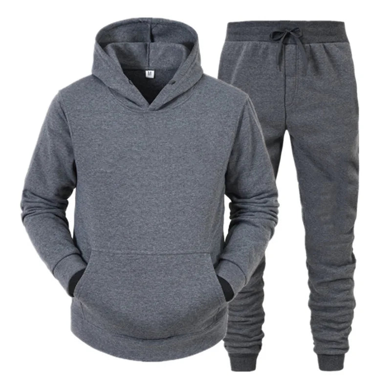 Ensemble Sportswear Homme - Hoodie + Pantalon Jogging Printemps Automne