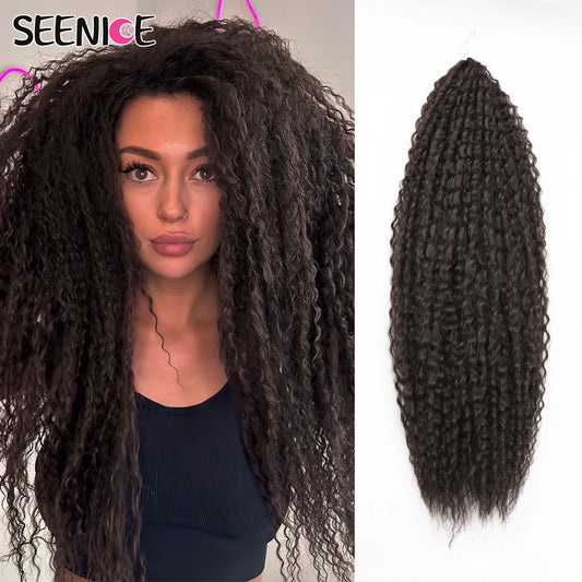 Extension Crochet Brazilian Braids Afro Curls - Mèches Tresses Synthétiques Kinky Curly Africaines Ombré Rose pour Femmes