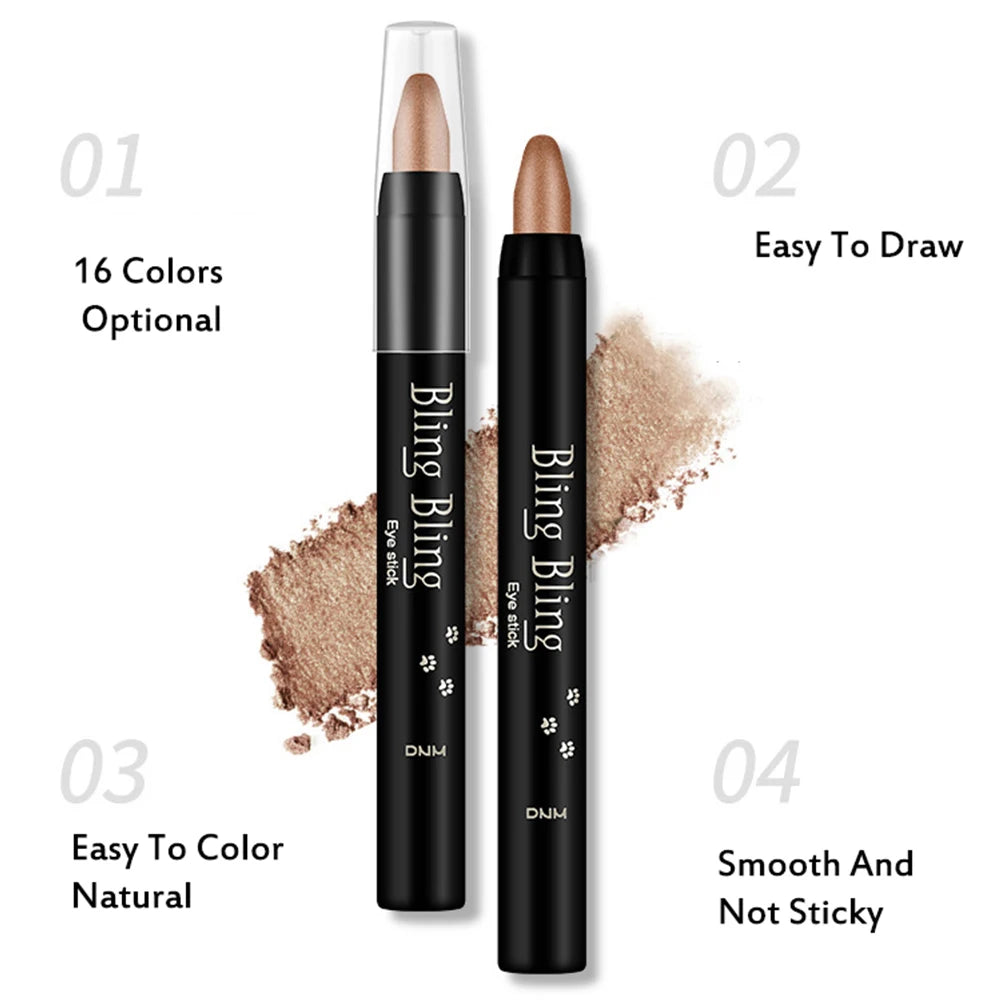 Lot 16 Crayons Fard à Paupières Stick Palette Yeux Nacré Highlighter Crayon Coin Interne Illuminateur Été Voyage