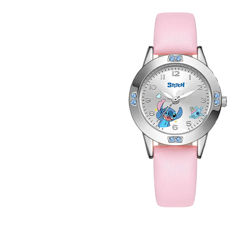 Montre Enfant Disney Stitch Diamant - Quartz Lilo & Stitch Anime Accessoire Cadeau Anniversaire