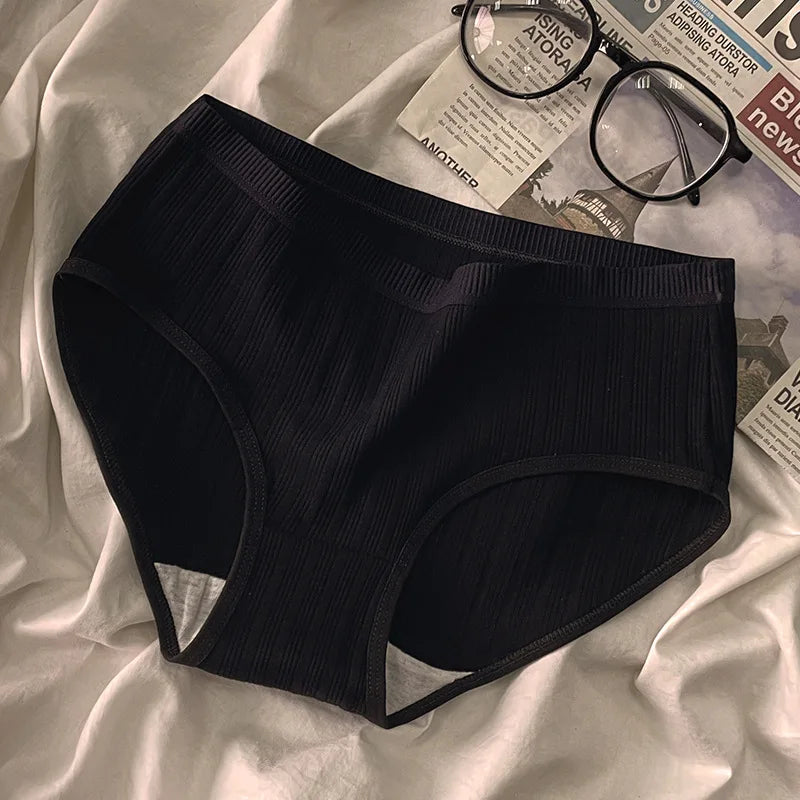 Lot 3 Culottes Coton Femme - Slips Couleur Unie Doux Confortables | Lingerie Sexy Intimates