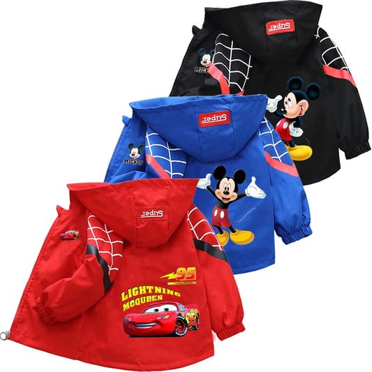 Veste à Capuche Enfant Disney Cars Printemps 2024 - Cartoon Garçon Bébé 6 Ans Élégante