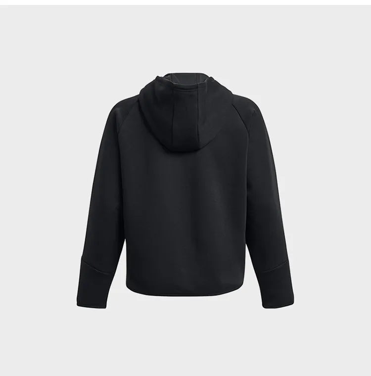 Veste à Capuche Femme Under Armour – Maille Double Couche, Zip Intégral, Gris