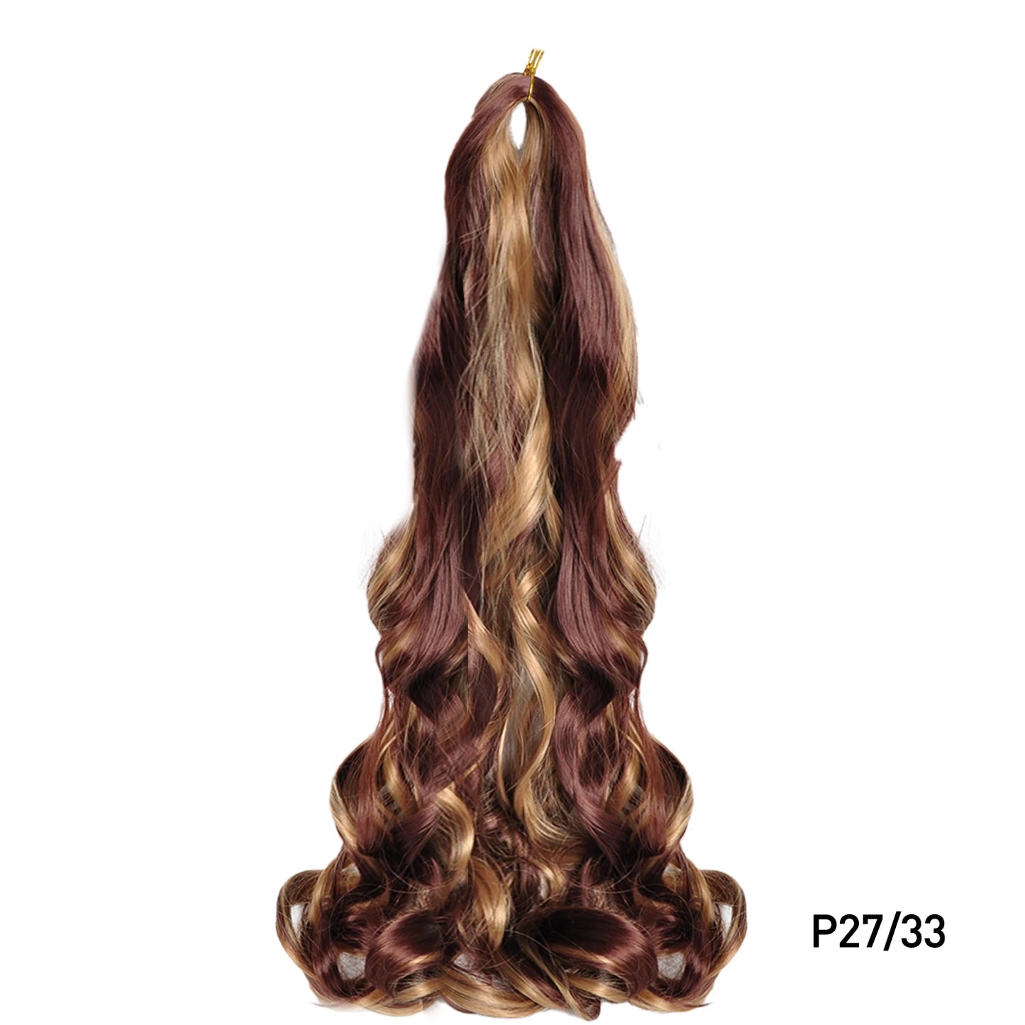 Extension Tresses French Curls Pré-Étirées - Mèches Synthétiques Loose Wave Spiral Curl Haute Température Ombré