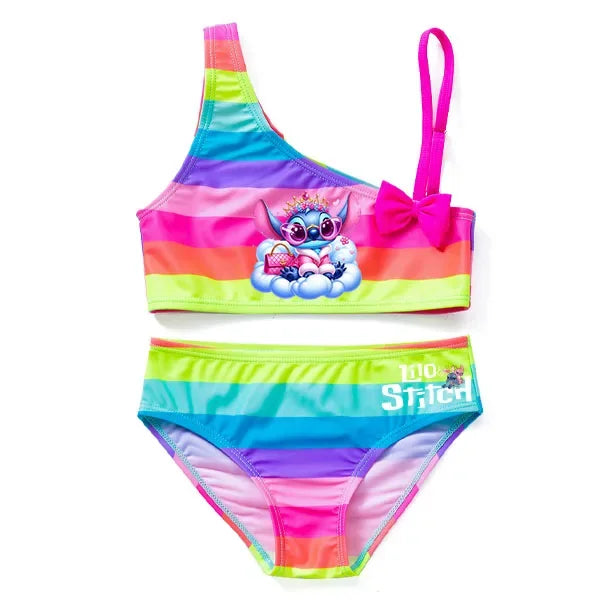Maillot de Bain Fille Lilo & Stitch 2 Pièces - Tankini avec Nœud