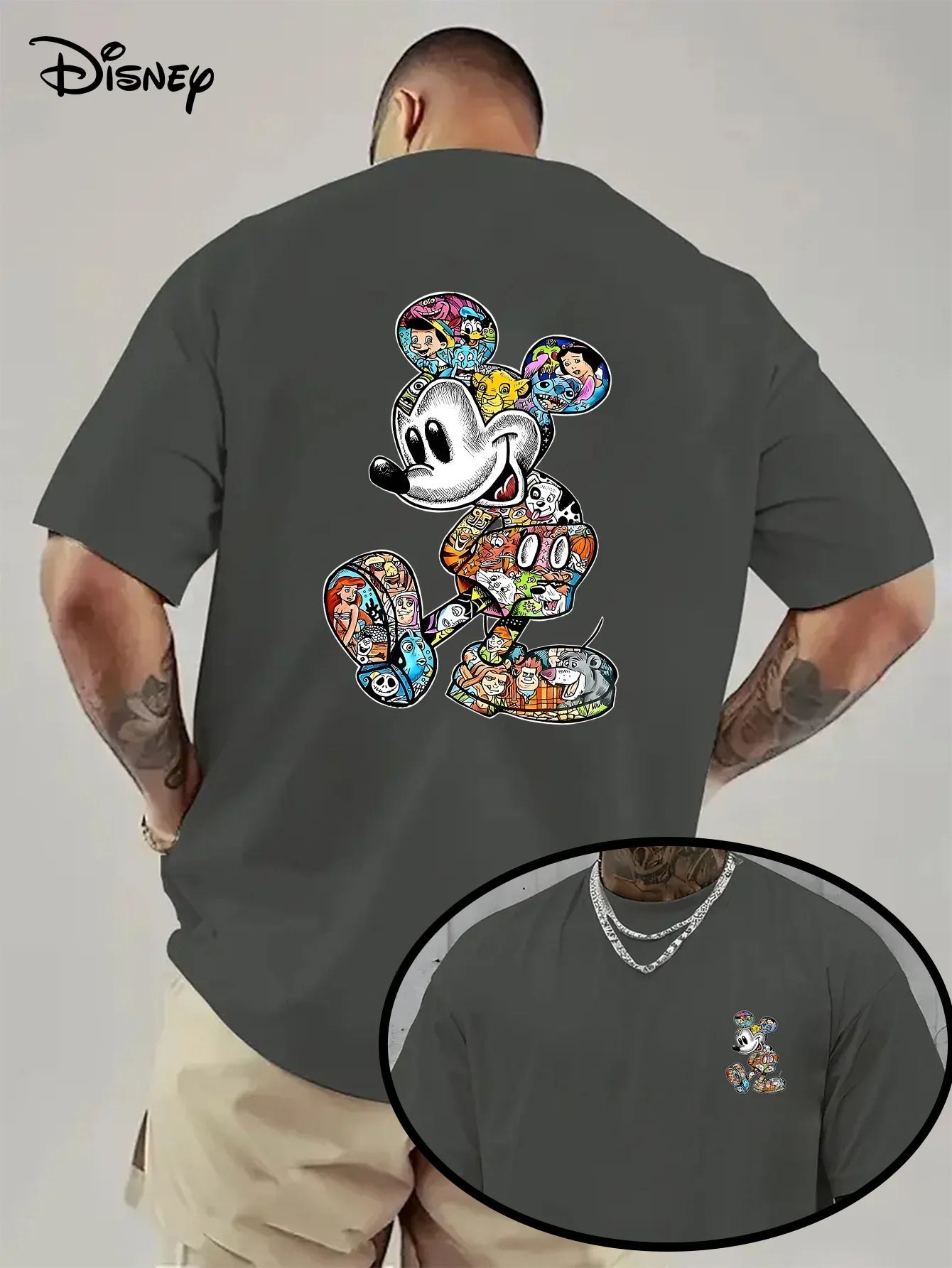 T-Shirt Enfant Disney Mickey Mouse Coton Pur - Manches Courtes Respirant Loose Été 2025