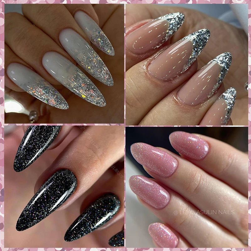 Gel Extension Ongles Paillettes LILYCUTE 15ml - Vernis Semi-Permanent UV Construction Nail Art